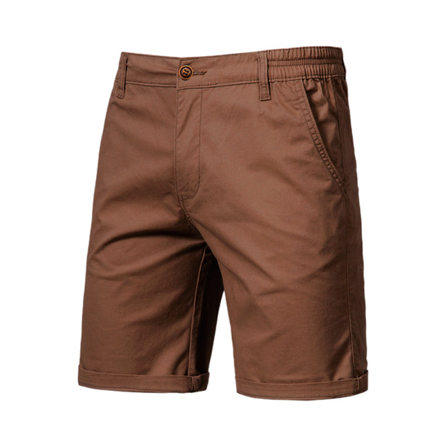 Casual Business Social Elastic Waist Men Shorts Brown Pants - Tophatter Daily Deals