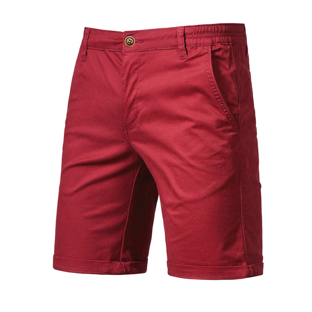 Casual Business Social Elastic Waist Men Shorts Wine Pants - Tophatter Daily Deals