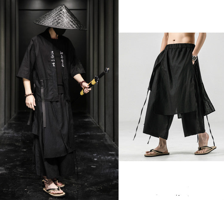 Casual Cotton Fabric Drop Crotch Gothic Punk Style Pants Pants - Tophatter Daily Deals