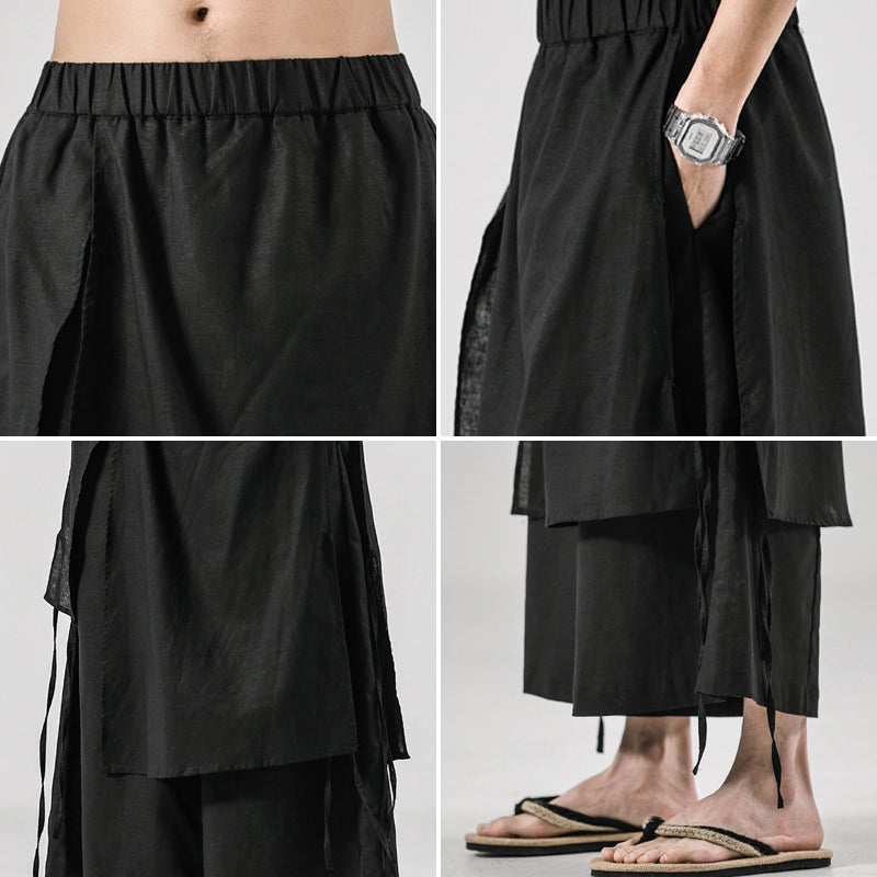 Casual Cotton Fabric Drop Crotch Gothic Punk Style Pants Pants - Tophatter Daily Deals