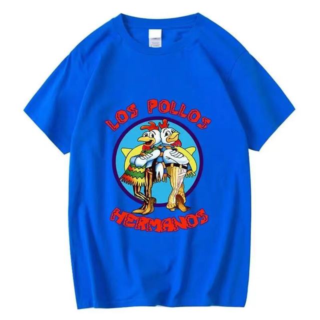 Casual Cotton Funny Chicken Brothers T Shirt Blue Tee - Tophatter Daily Deals