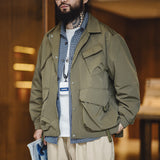 Casual Lapel Jacket Windbreaker Large Pockets Coats Men Jackets - Tophatter Daily Deals