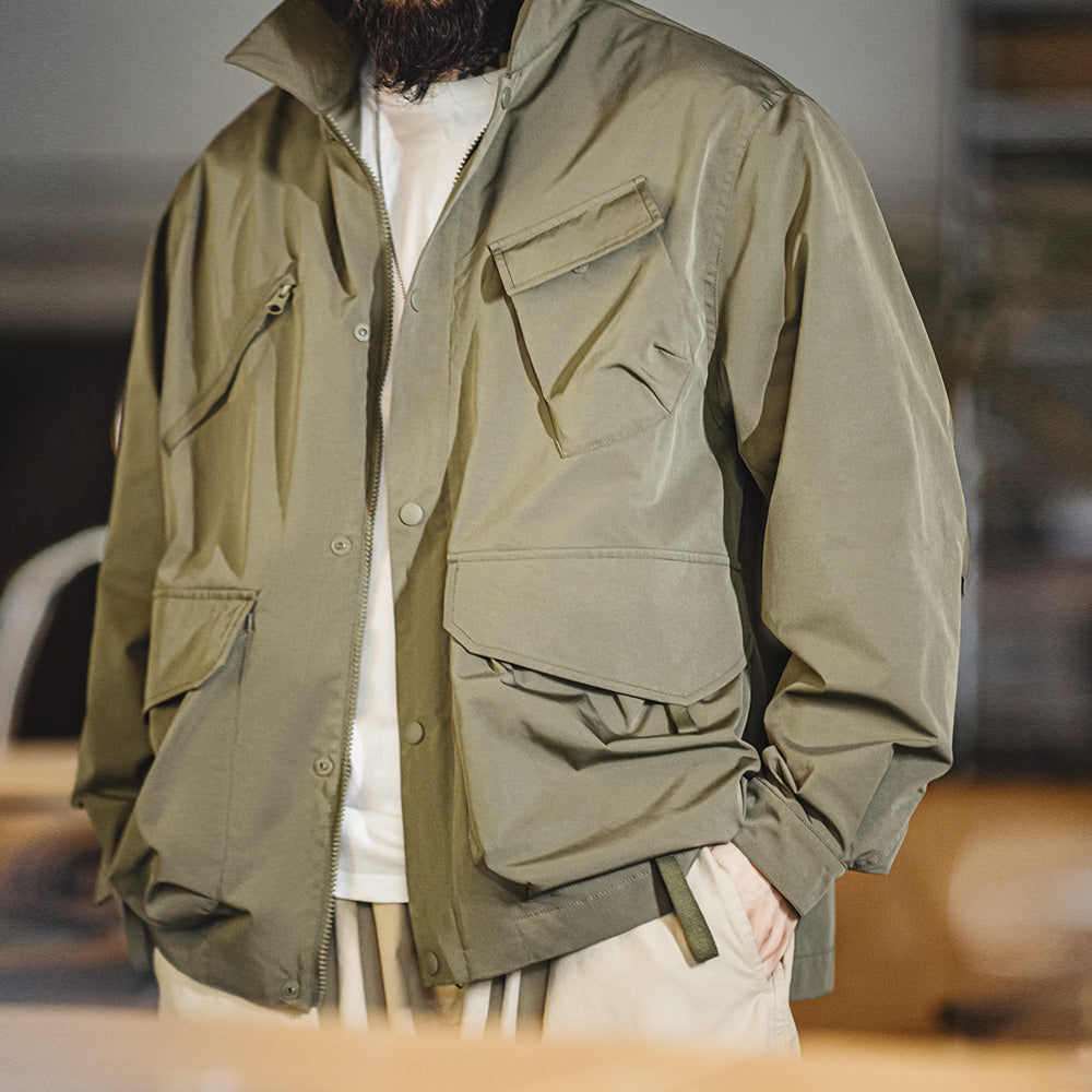 Casual Lapel Jacket Windbreaker Large Pockets Coats Men Jackets - Tophatter Daily Deals
