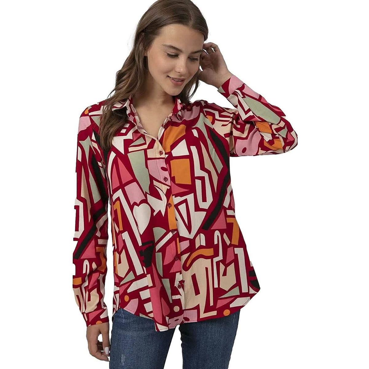 Casual Long Sleeve Button Down Shirts Tops Women's Tops - Tophatter Daily Deals