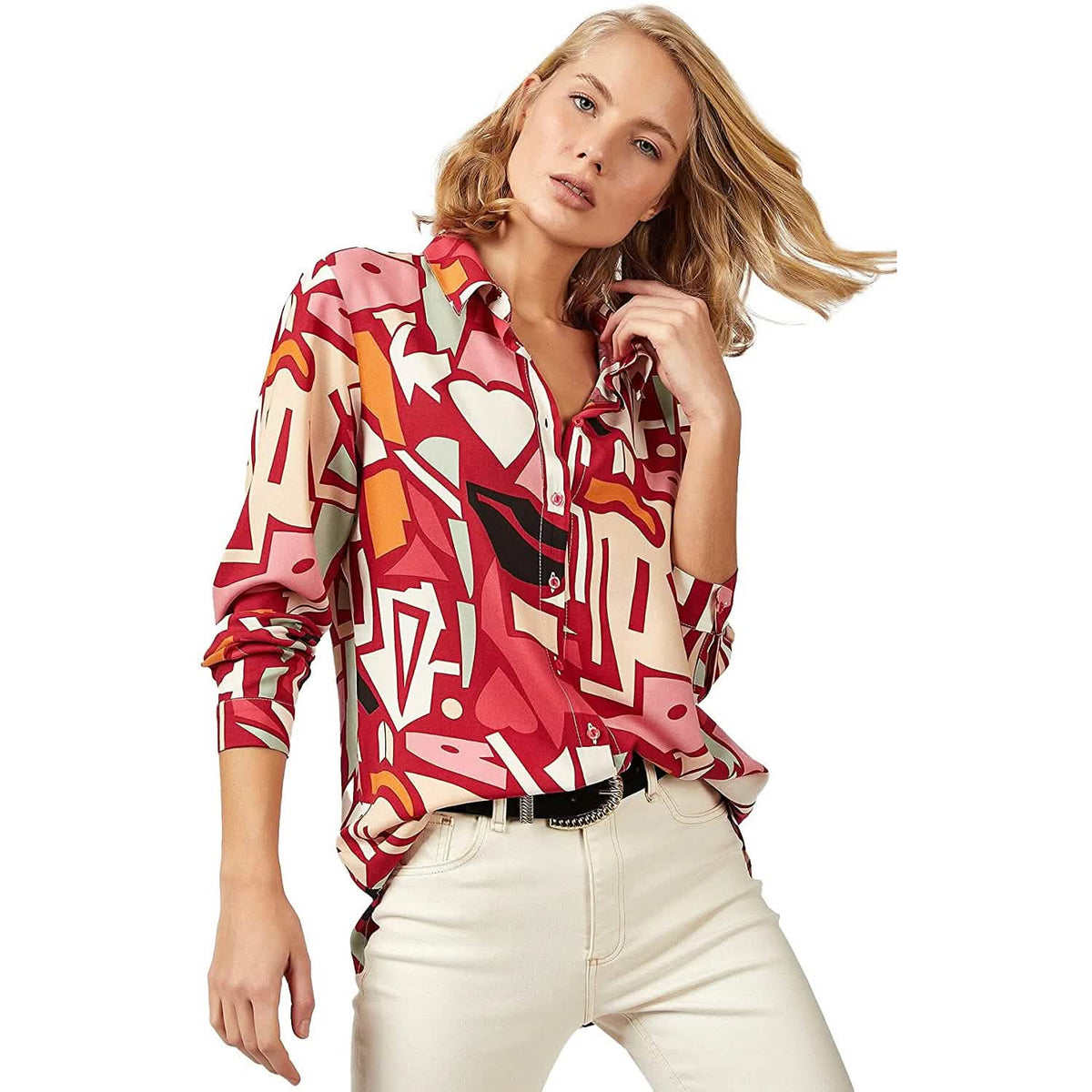 Casual Long Sleeve Button Down Shirts Tops Women's Tops - Tophatter Daily Deals