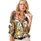 Casual Long Sleeve Button Down Shirts Tops Khaki Green Women's Tops - Tophatter Daily Deals