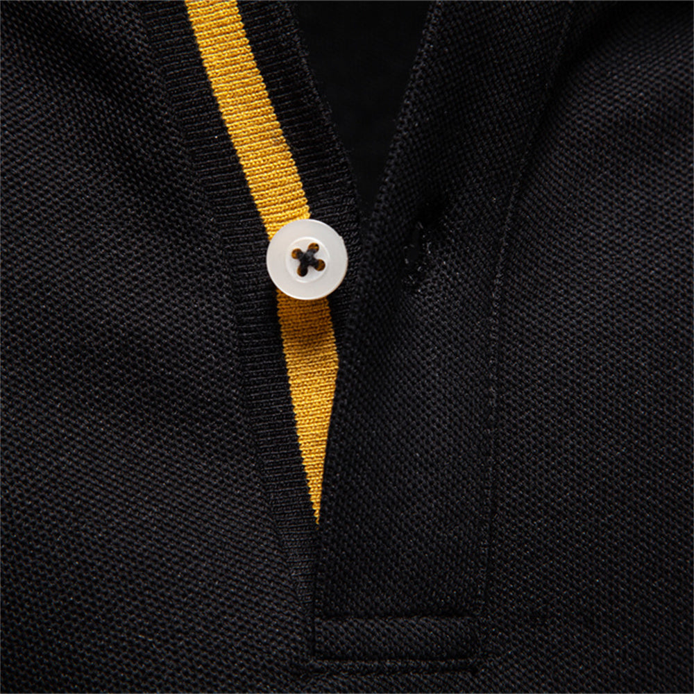 Casual Long Sleeve Cotton Business Polo Shirt Men's Clothing - Tophatter Daily Deals