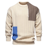 Casual Men Clothing Black Spliced Pullovers Sweater Men's Clothing - Tophatter Daily Deals