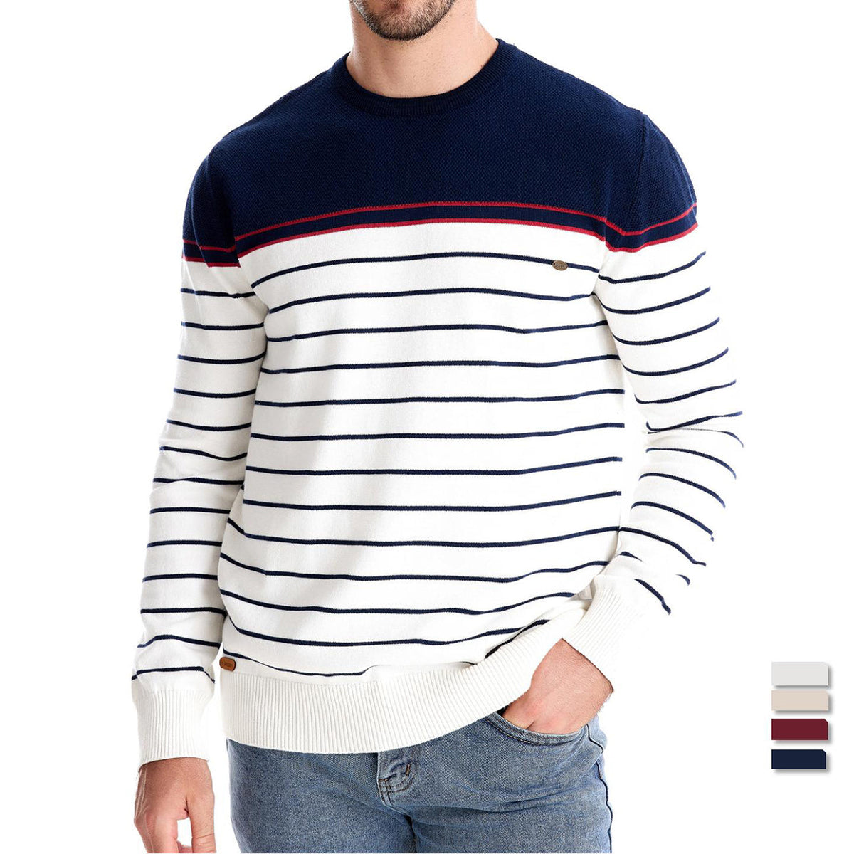 Casual O-neck Cotton Pullover Men Sweater Men's Clothing - Tophatter Daily Deals
