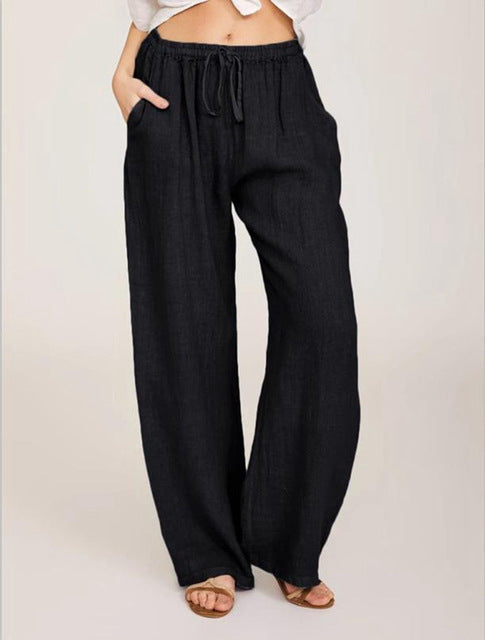 Casual Pants Female Loose Pants Black Jumpsuits & Pants - Tophatter Daily Deals