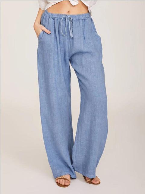 Casual Pants Female Loose Pants Sky Blue Jumpsuits & Pants - Tophatter Daily Deals