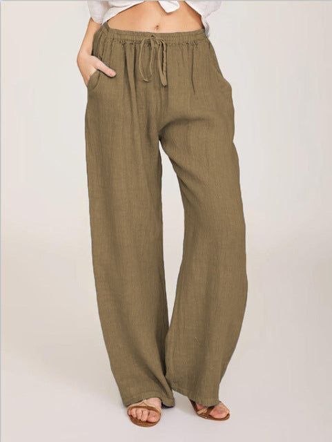 Casual Pants Female Loose Pants Brown Jumpsuits & Pants - Tophatter Daily Deals