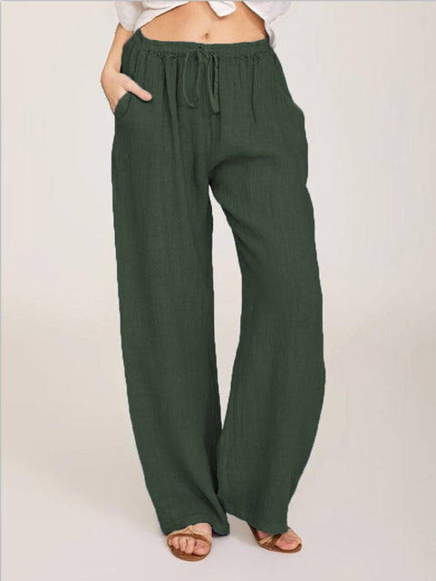 Casual Pants Female Loose Pants Green Jumpsuits & Pants - Tophatter Daily Deals