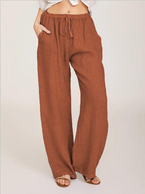 Casual Pants Female Loose Pants Orange Jumpsuits & Pants - Tophatter Daily Deals