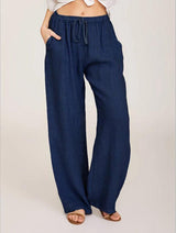 Casual Pants Female Loose Pants Deep Blue Jumpsuits & Pants - Tophatter Daily Deals