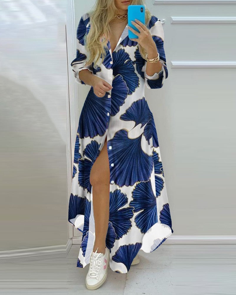 Casual Shirt Dress Maxi Dresses - Tophatter Daily Deals