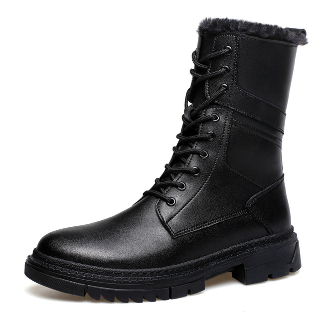 Casual Shoes Men's Genuine Leather Boots Black Boots - Tophatter Daily Deals