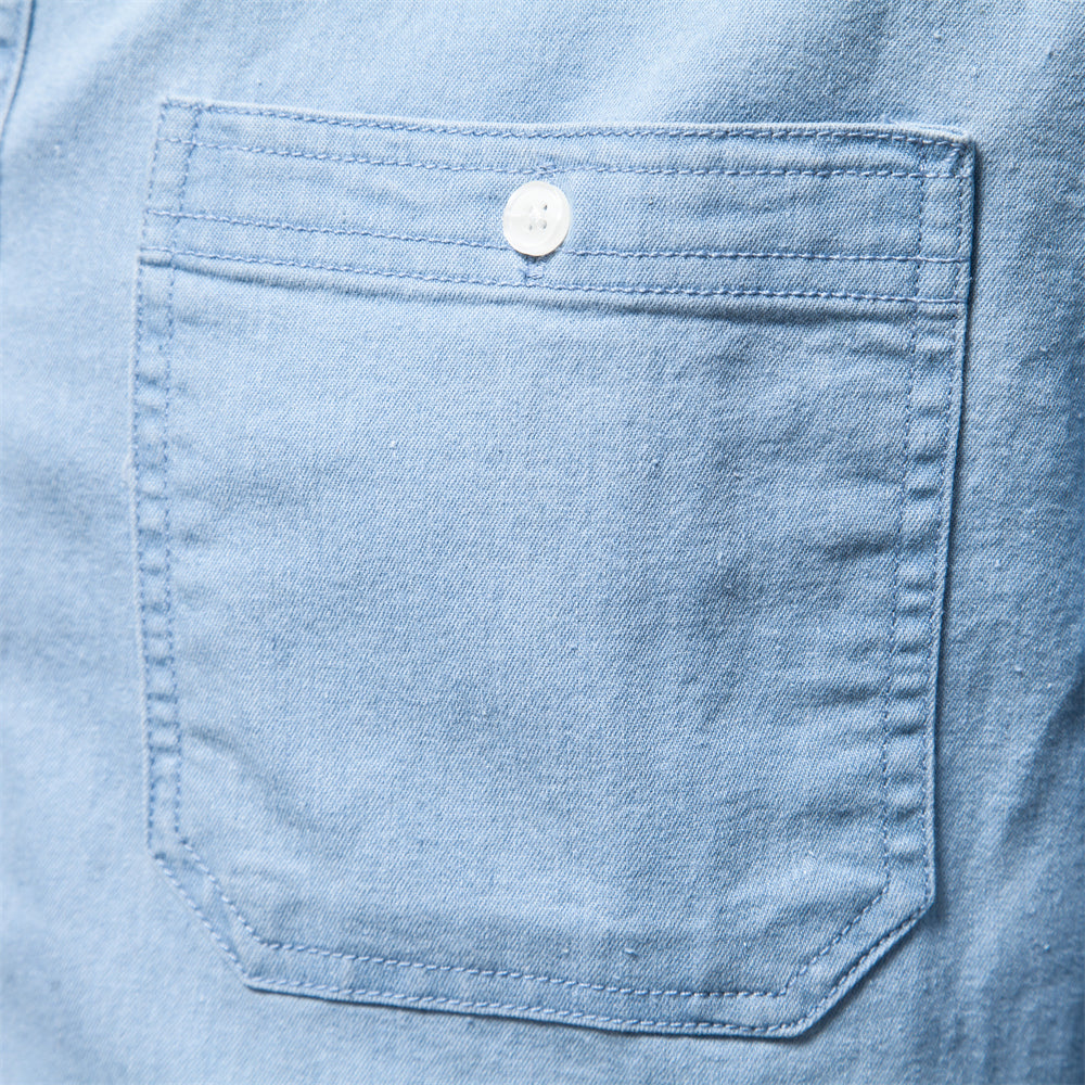 Casual Social Design Double Pockets Slim Jeans Shirts Men's Shirts - Tophatter Daily Deals