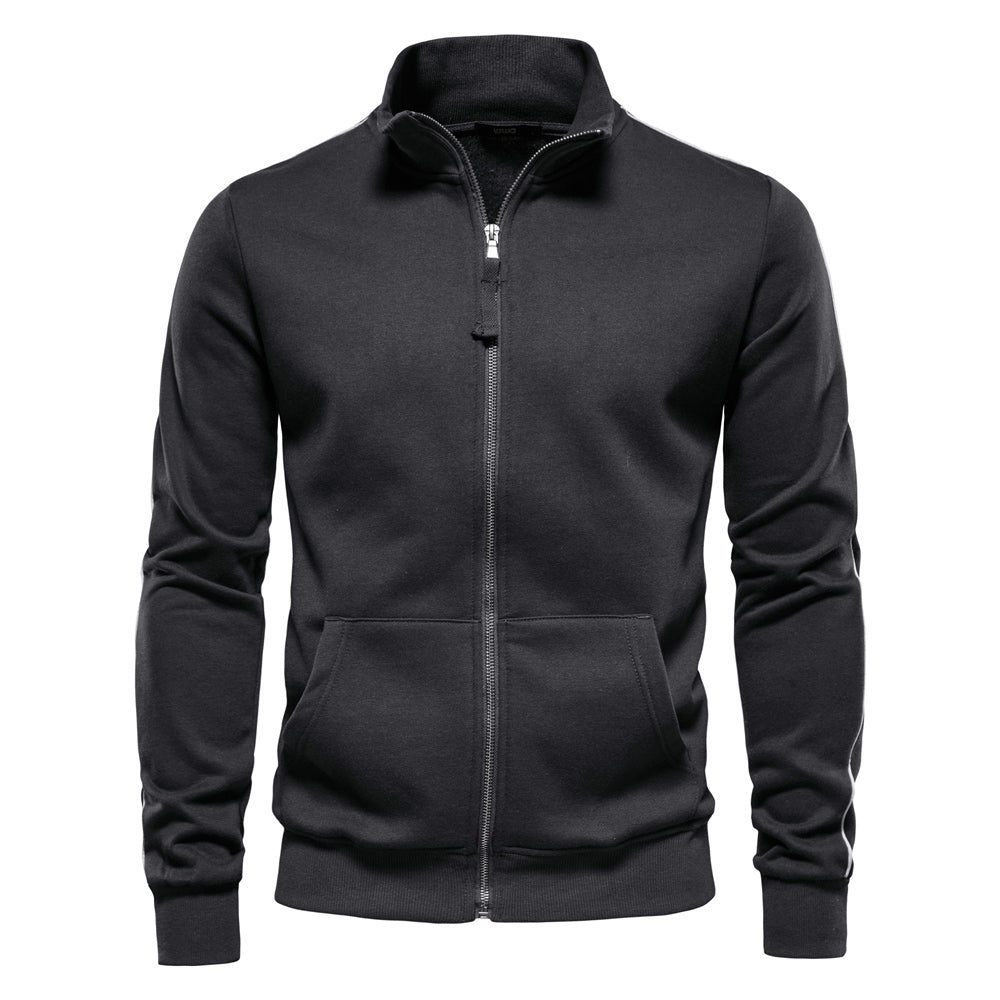 Casual Sport Cardigan Jacket Sweatshirt for Men Dark Grey Men Jackets - Tophatter Daily Deals