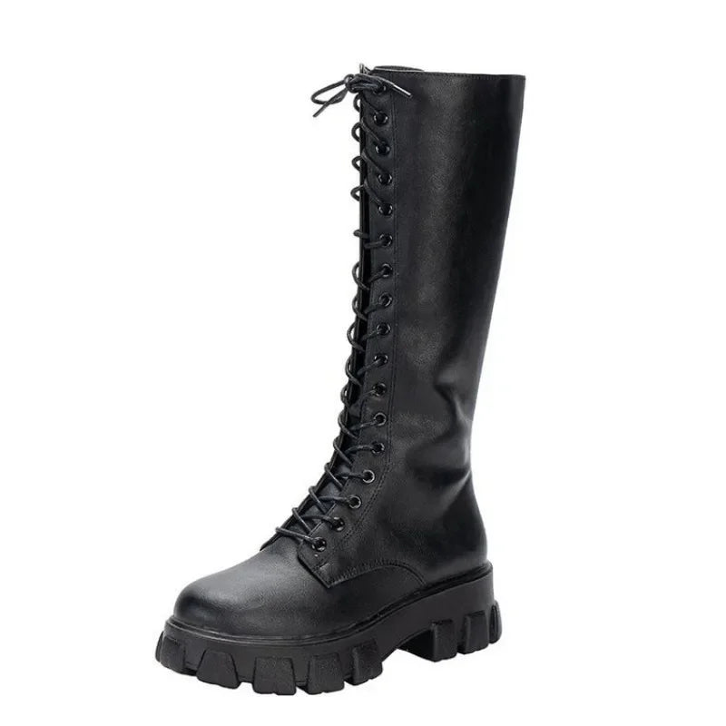 Casual White Black Luxury Platform Women Knee High Boots Boots - Tophatter Daily Deals