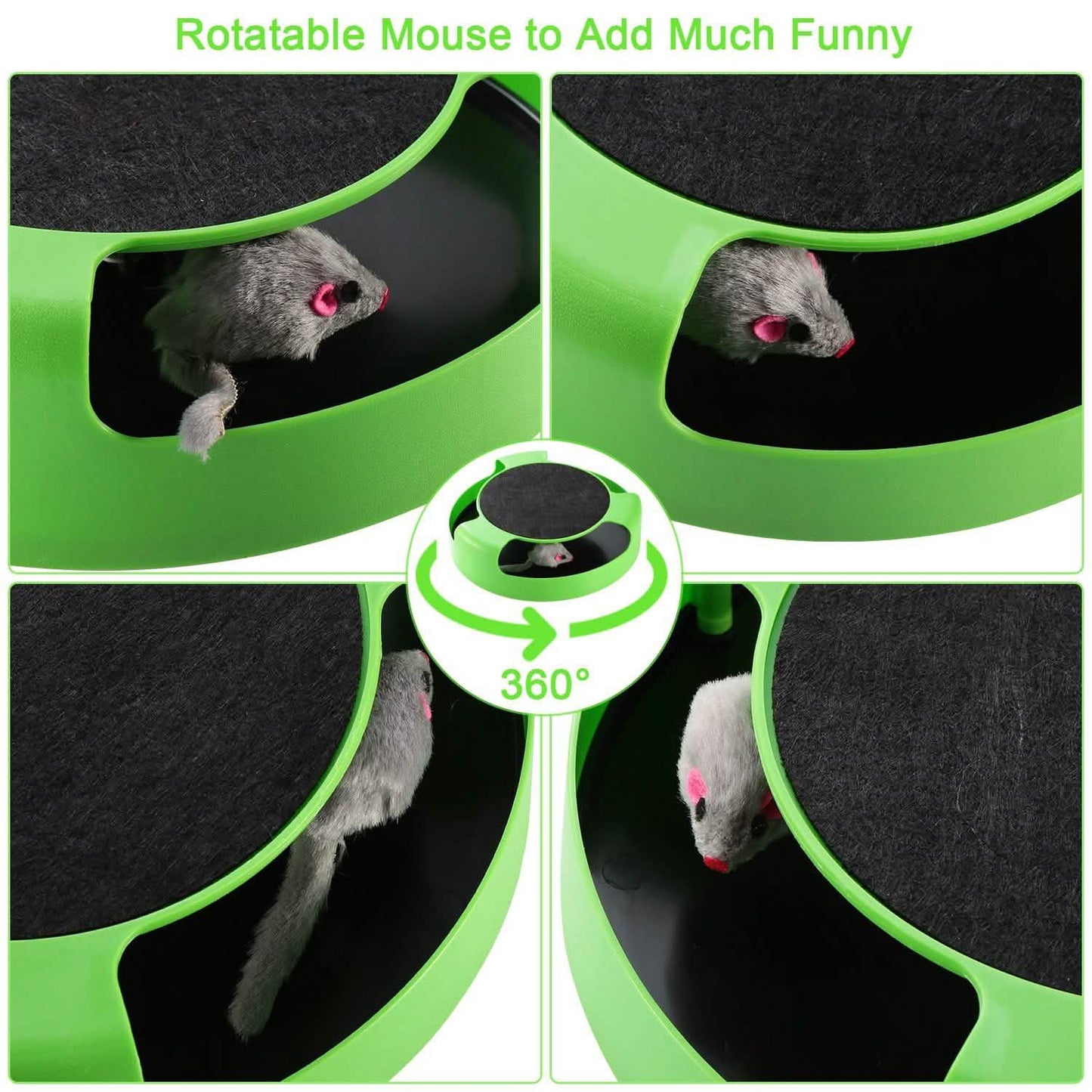 Cat Interactive Scratching Toy with Rotating Running Mouse Pet Supplies - Tophatter Daily Deals