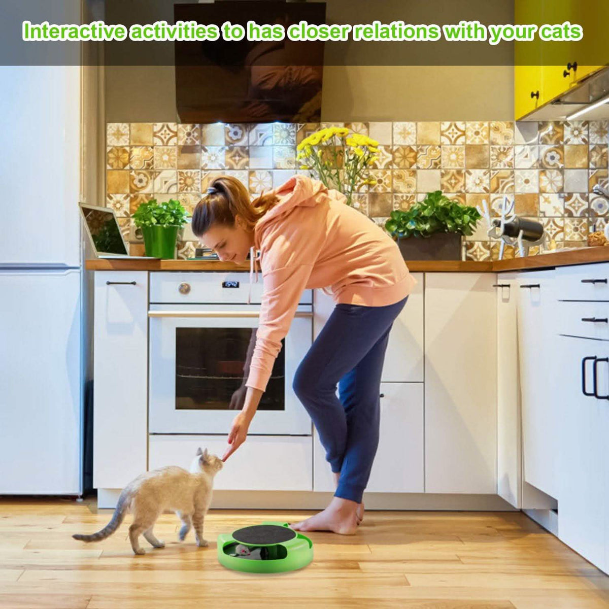 Cat Interactive Scratching Toy with Rotating Running Mouse Pet Supplies - Tophatter Daily Deals