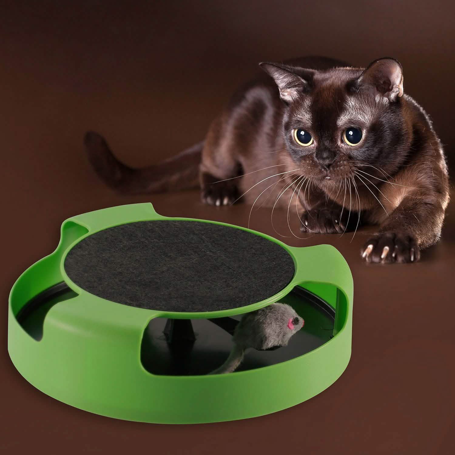 Cat Interactive Scratching Toy with Rotating Running Mouse Pet Supplies - Tophatter Daily Deals