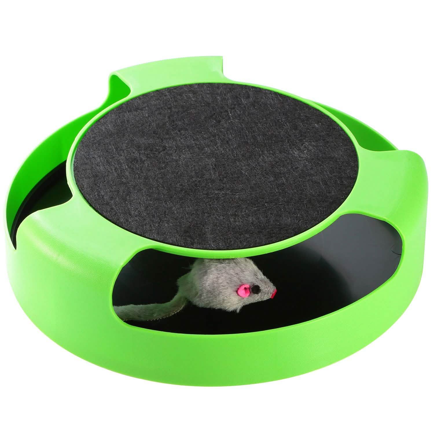 Cat Interactive Scratching Toy with Rotating Running Mouse Pet Supplies - Tophatter Daily Deals