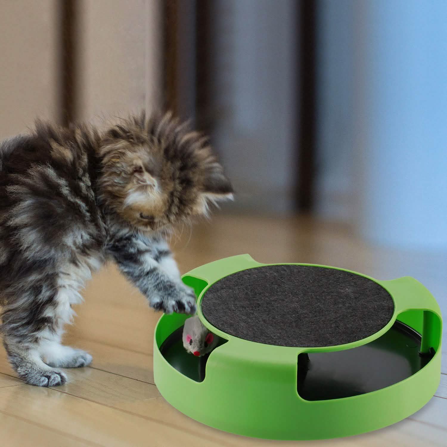 Cat Interactive Scratching Toy with Rotating Running Mouse Pet Supplies - Tophatter Daily Deals