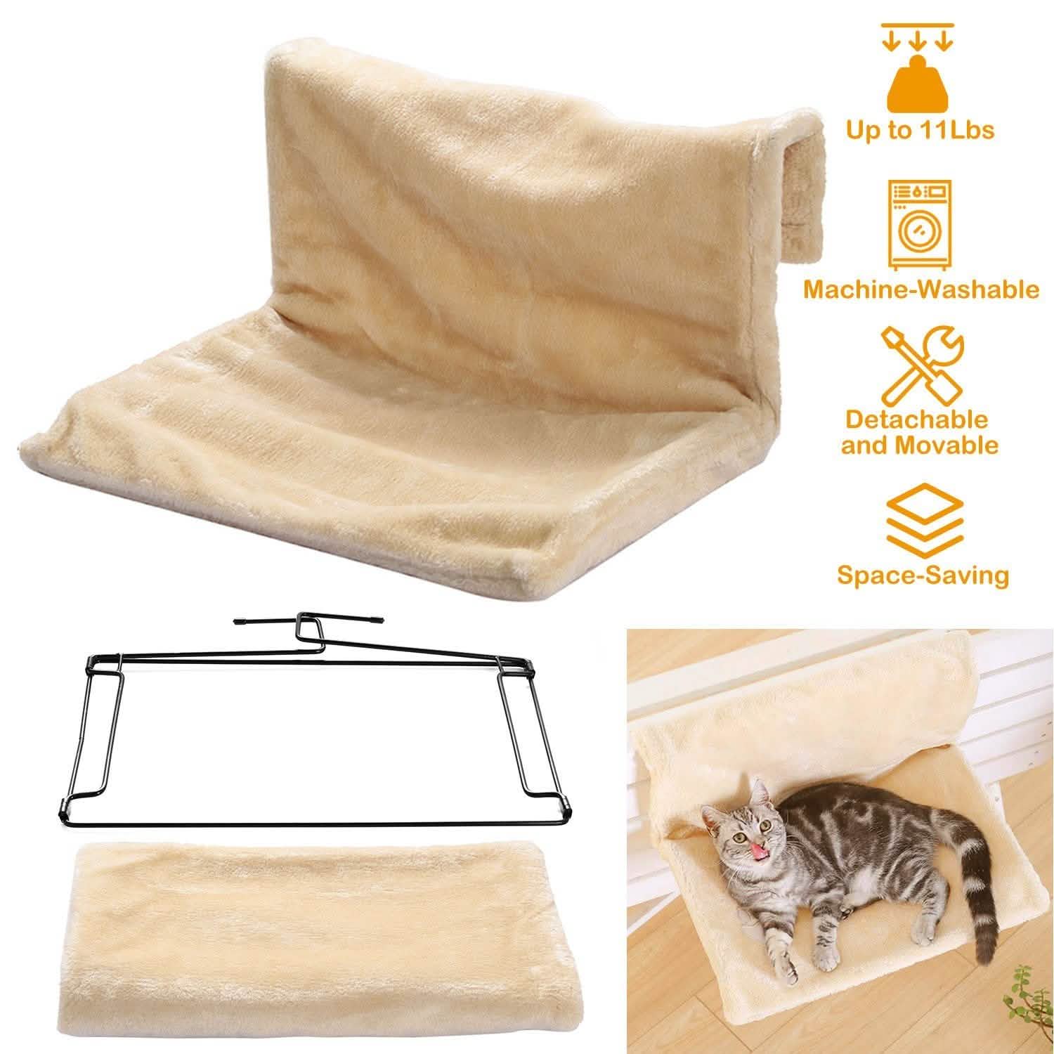 Cat Radiator Bed Pet Hammock Hanging Mat Blanket with Metal Frame Pet Supplies - Tophatter Daily Deals