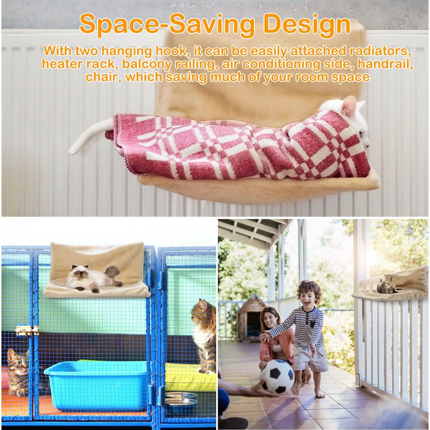 Cat Radiator Bed Pet Hammock Hanging Mat Blanket with Metal Frame Pet Supplies - Tophatter Daily Deals