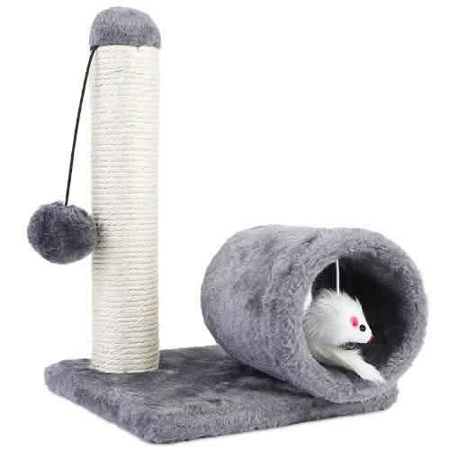 Cat Sisal Scratch Post Toy with Tunnel Pet Supplies - Tophatter Daily Deals