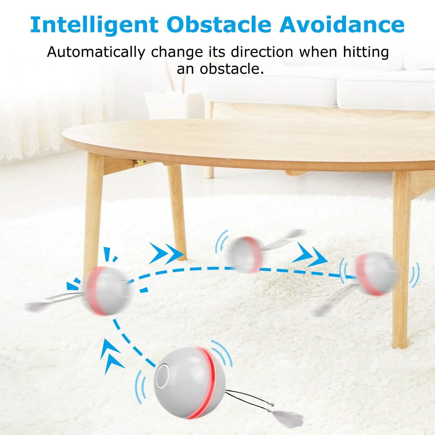 Cat Teaser Ball Automatic Self Rotating Interactive Cat Motion Exercise Toy Pet Supplies - Tophatter Daily Deals