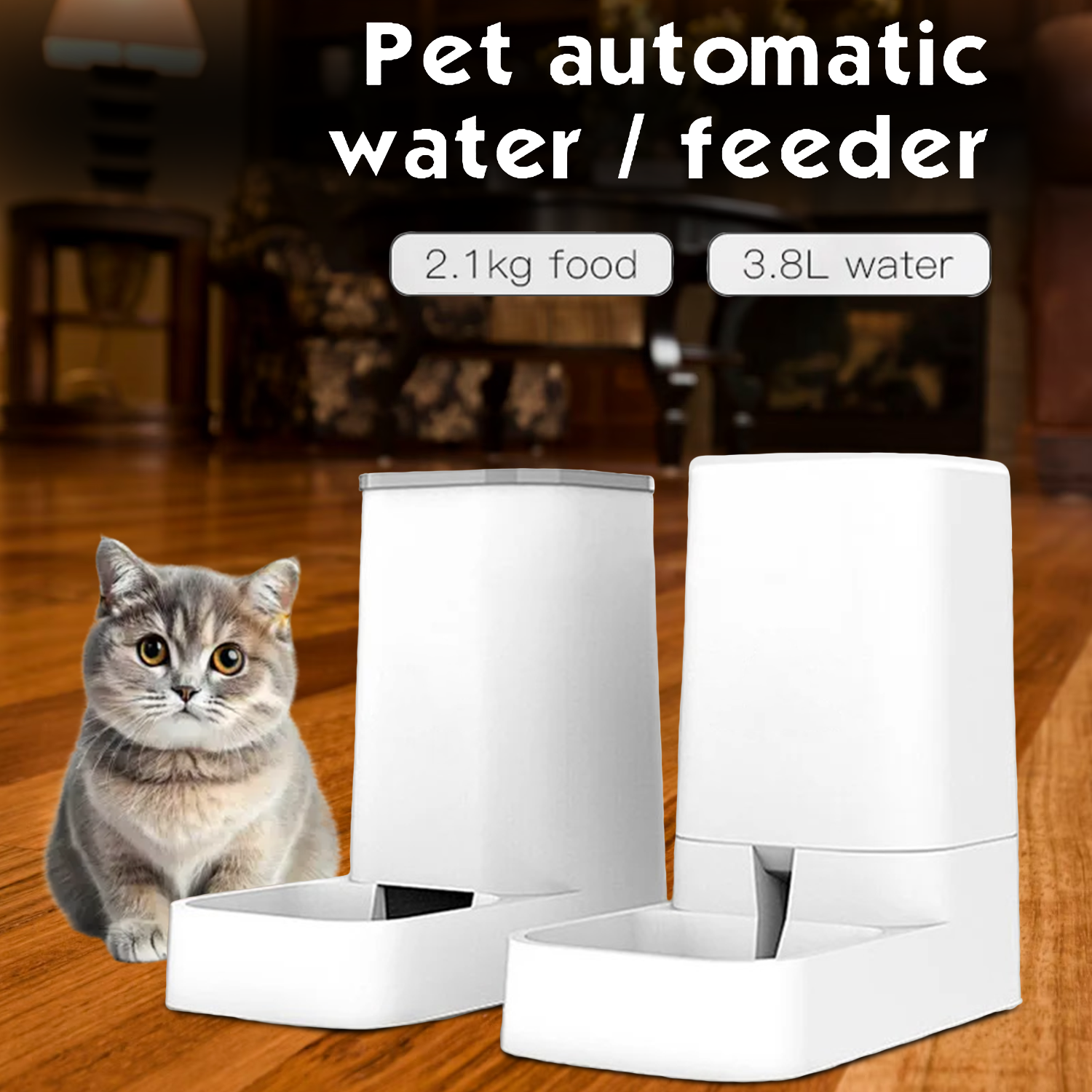 Smart Pet Feeder – 3.8L Automatic Food Dispenser & Water Fountain Drink Bowl for Cats & Dogs Pet Products - Tophatter Daily Deals