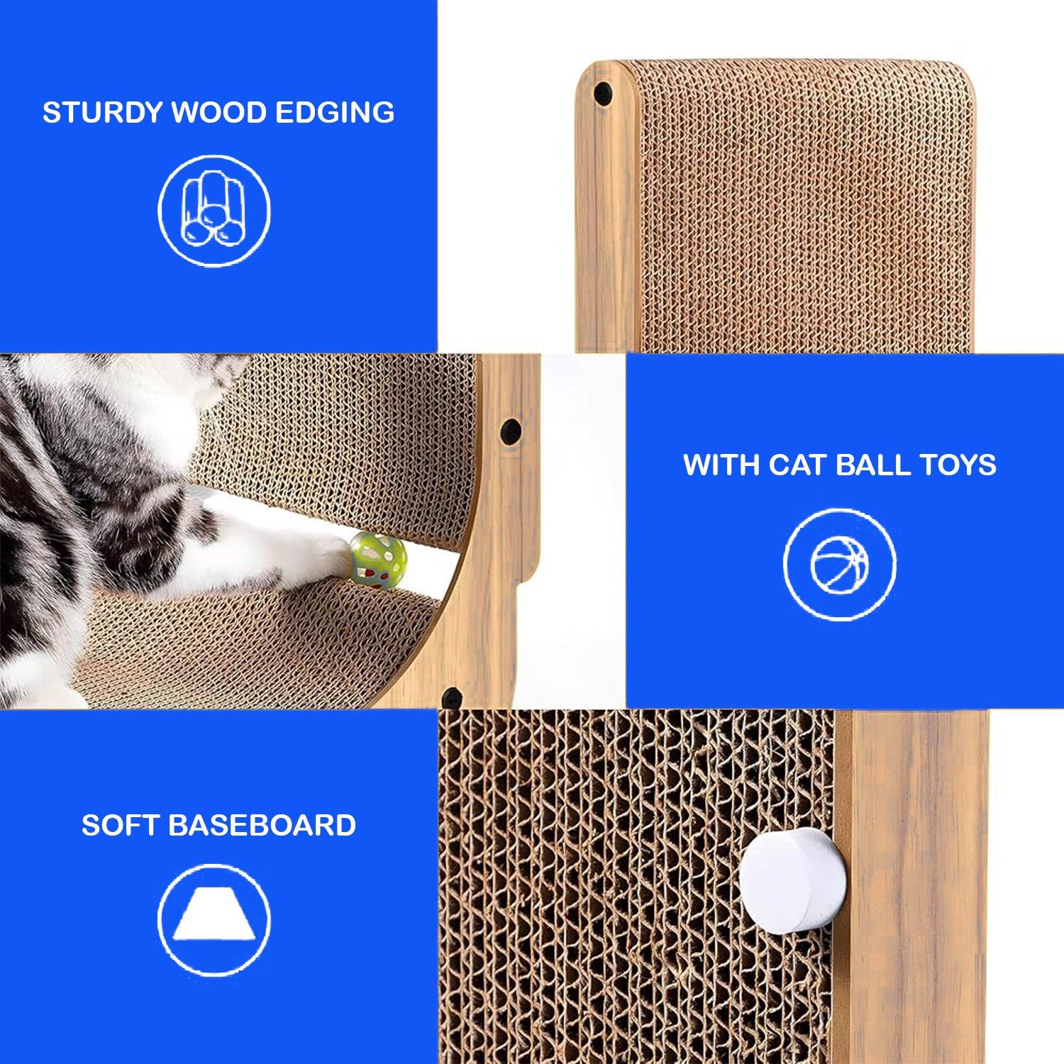 Cat Scratcher Pad - 70 cm L-shaped Wall-mounted Scratch Pad Cardboard Scratching Sur Pet Products - Tophatter Daily Deals