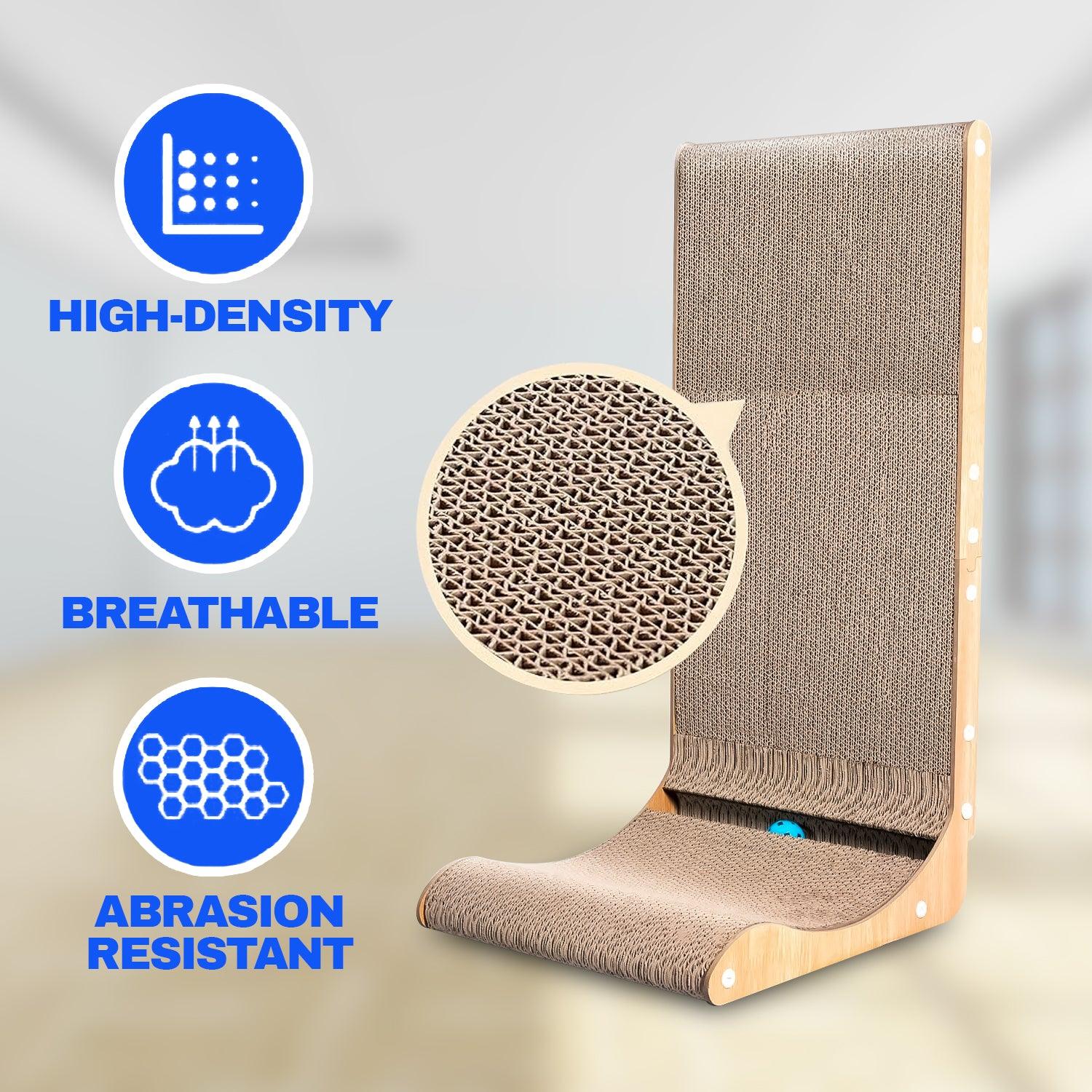 Cat Scratcher Pad - 70 cm L-shaped Wall-mounted Scratch Pad Cardboard Scratching Sur Pet Products - Tophatter Daily Deals