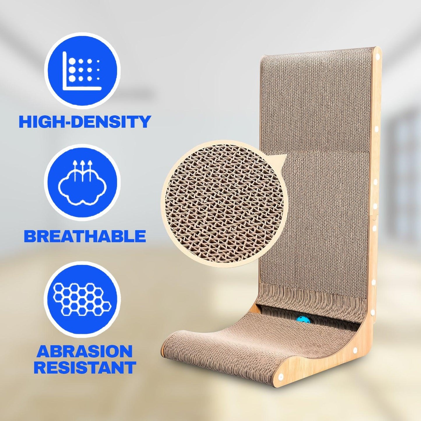 Cat Scratcher Pad - 70 cm L-shaped Wall-mounted Scratch Pad Cardboard Scratching Sur Pet Products - Tophatter Daily Deals