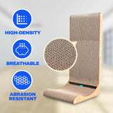 Cat Scratcher Pad - 70 cm L-shaped Wall-mounted Scratch Pad Cardboard Scratching Sur Pet Products - Tophatter Daily Deals