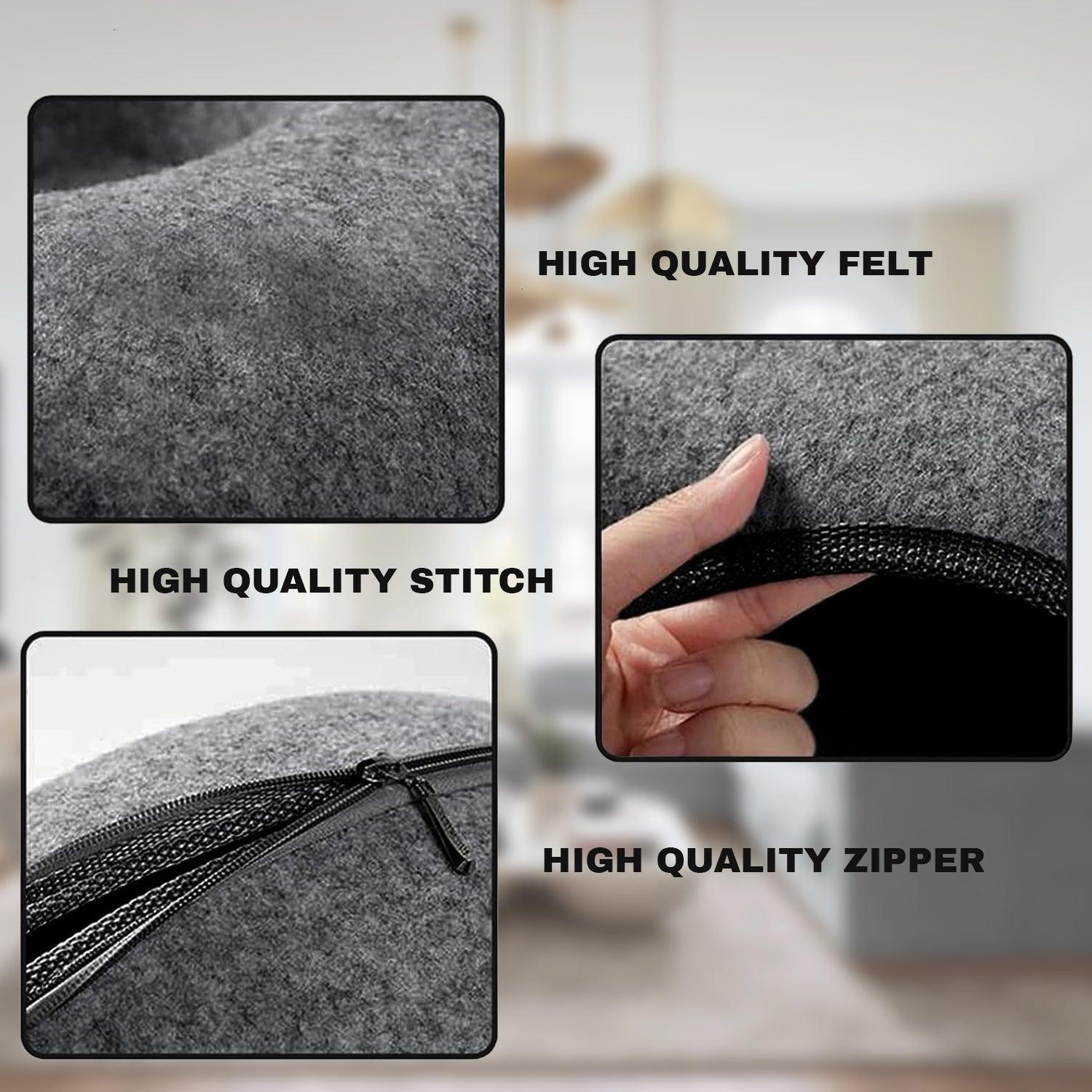 Cat Tunnel Bed - Natural Felt Pet Cat Cave Nest Round House Donut Interactive Toy Pet Products - Tophatter Daily Deals