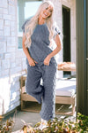 Short Sleeve Top and Pocketed Pants Lounge Set Loungewear Sets - Tophatter Daily Deals