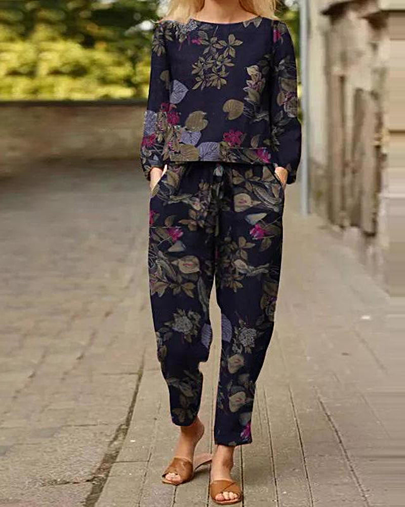 Two Piece Print Tracksuit PAT9 Two Pieces Sets - Tophatter Daily Deals
