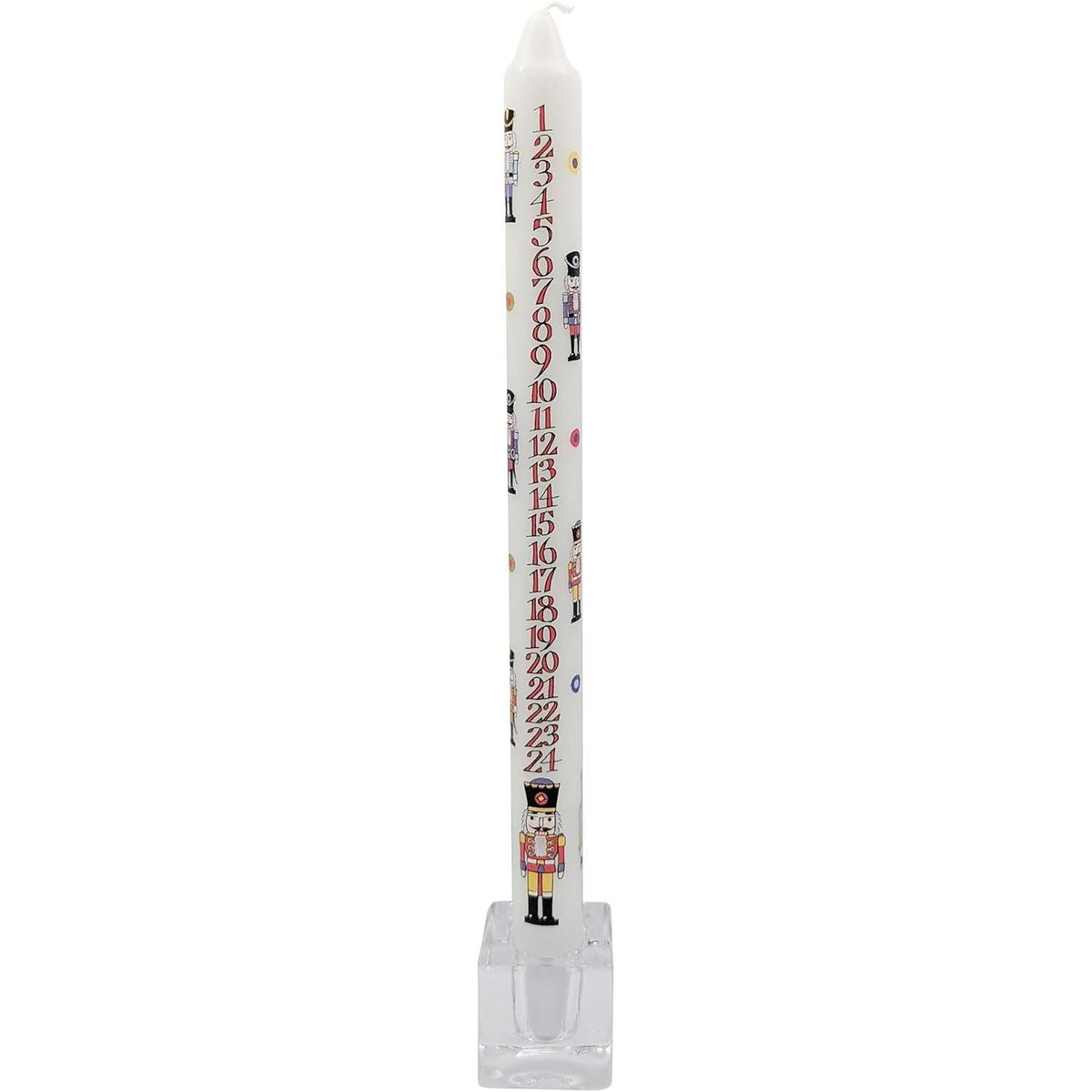Nutcracker Soldier Advent Dinner Candle | Christmas Calendar Candle - 29cm Advent Candle - Tophatter Daily Deals