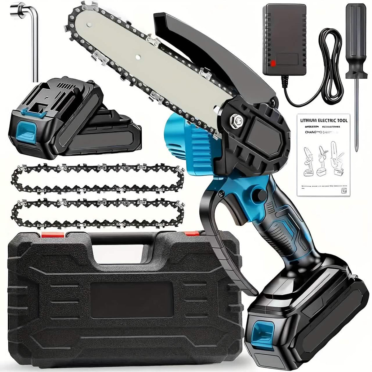 6-inch Cordless Mini Chainsaw – Handheld Electric, Lightweight, Battery-Powered Home Improvement - Tophatter Daily Deals