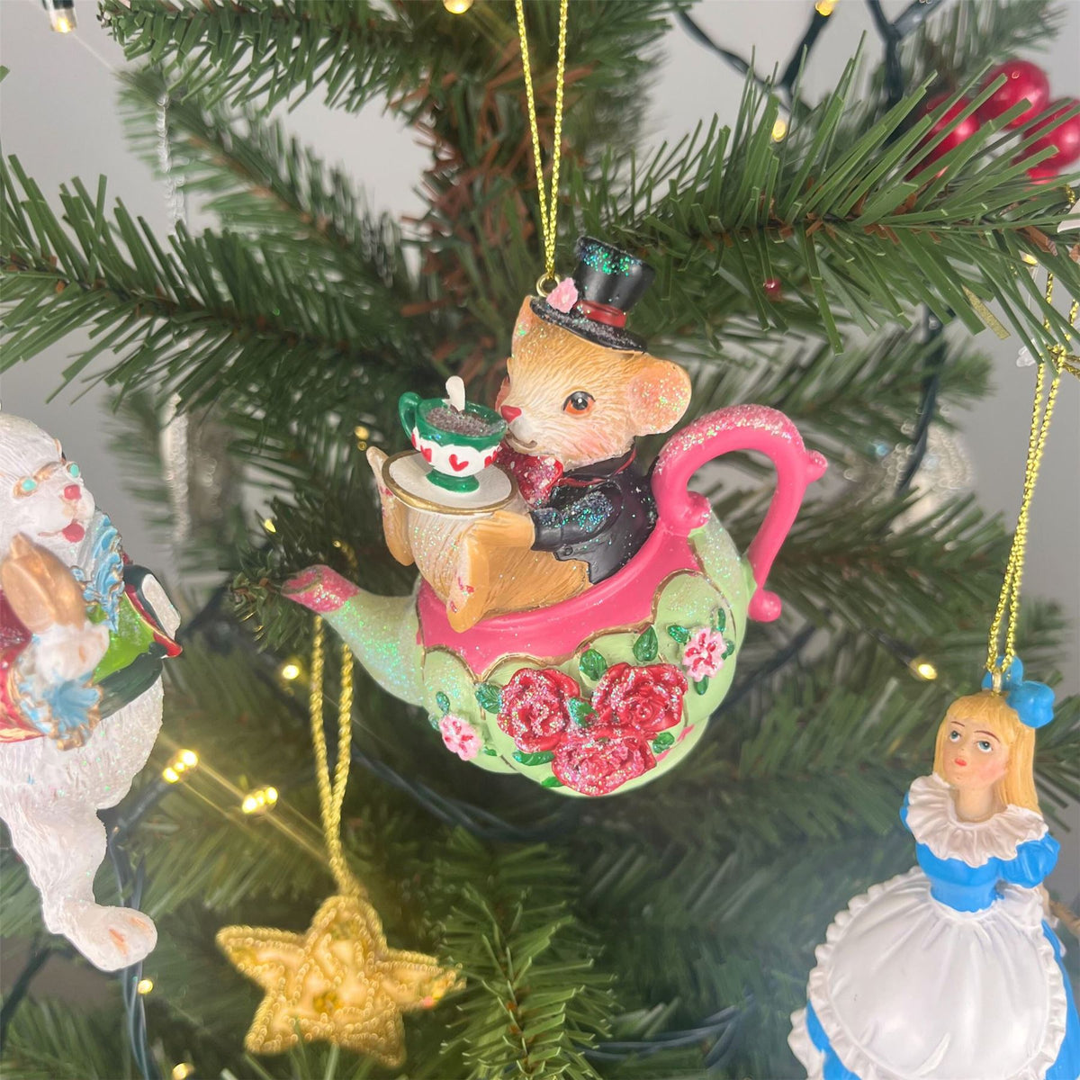 Dormouse Christmas Bauble | Alice in Wonderland Christmas Tree Ornament - 8cm Baubles - Tophatter Daily Deals