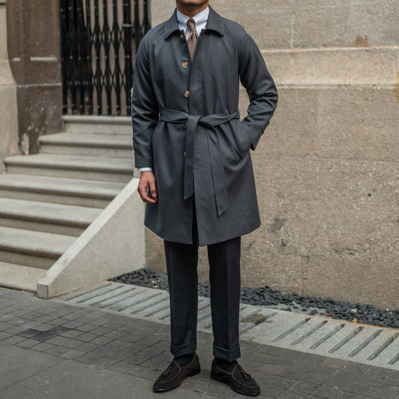 Warm Men’s Trench Coat - Single-Breasted Wool, Mid Thigh 3D Changing Face Moving Picture Frame - Tophatter Daily Deals