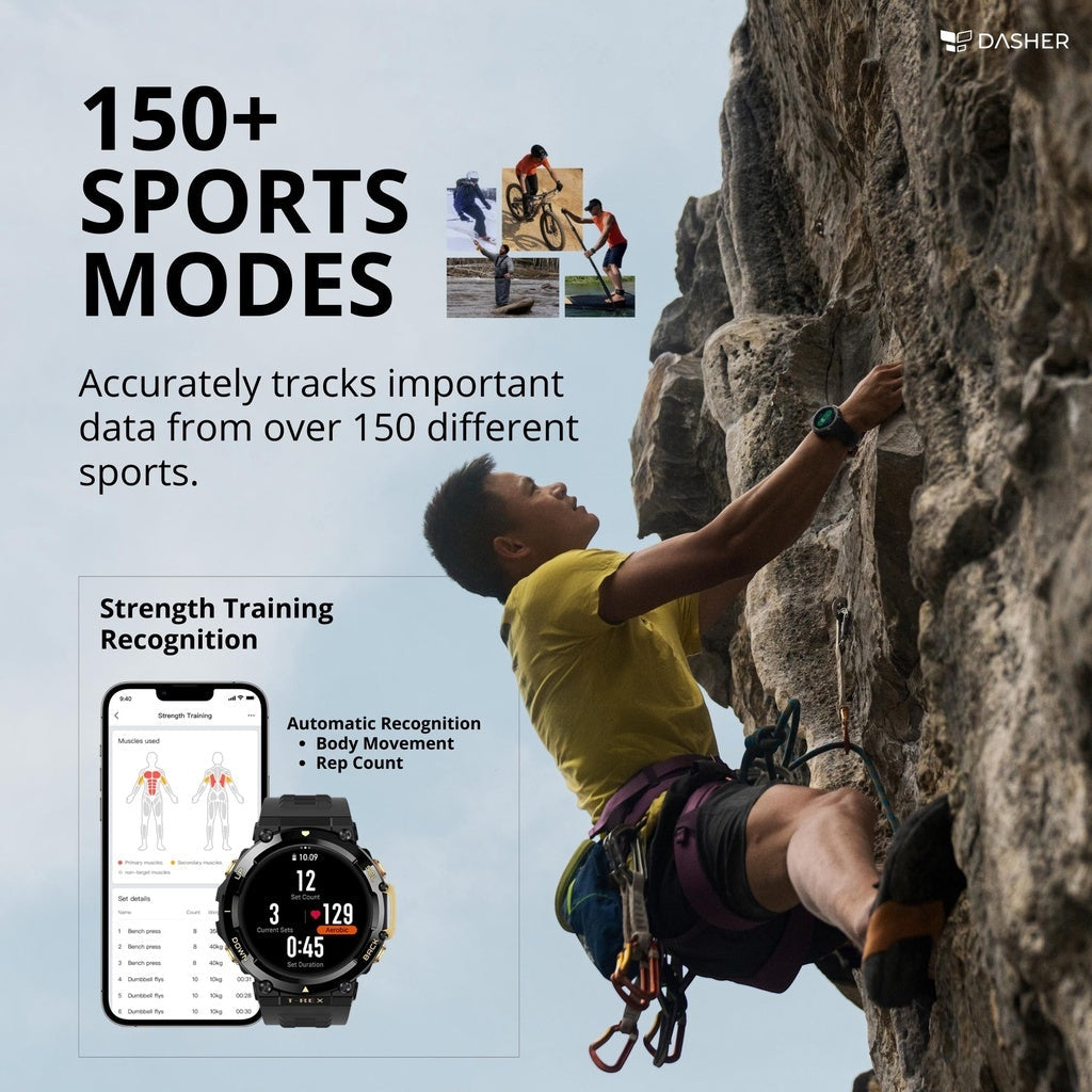 Amazfit T Rex 2 Smartwatch T Rex 2 Dual Band Route Import 150 Built In Sports Modes Smart Watch 0 - Tophatter Daily Deals