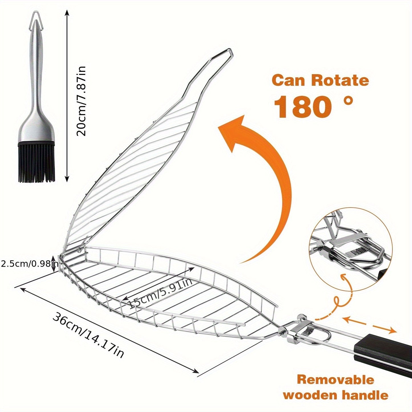 Fish Grilling Basket with Handle Outdoor Grill Accessories - Tophatter Daily Deals