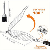 Fish Grilling Basket with Handle Outdoor Grill Accessories - Tophatter Daily Deals