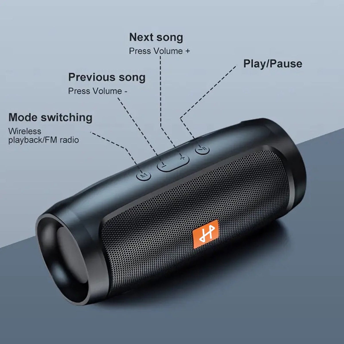 Portable Wireless Speaker with 5.1 Channel Stereo Sound, USB-C Rechargeable Black Speakers - Tophatter Daily Deals