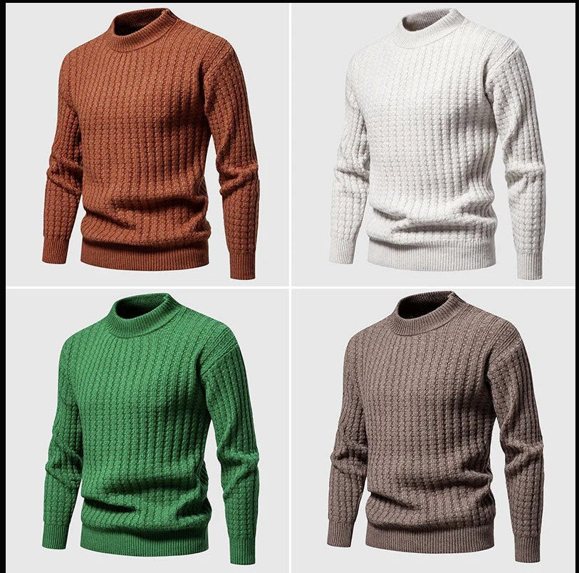Warm Men's Knit Sweater - Round Neck Ribbed Knit, Autumn Set 3D Changing Face Moving Picture Frame - Tophatter Daily Deals